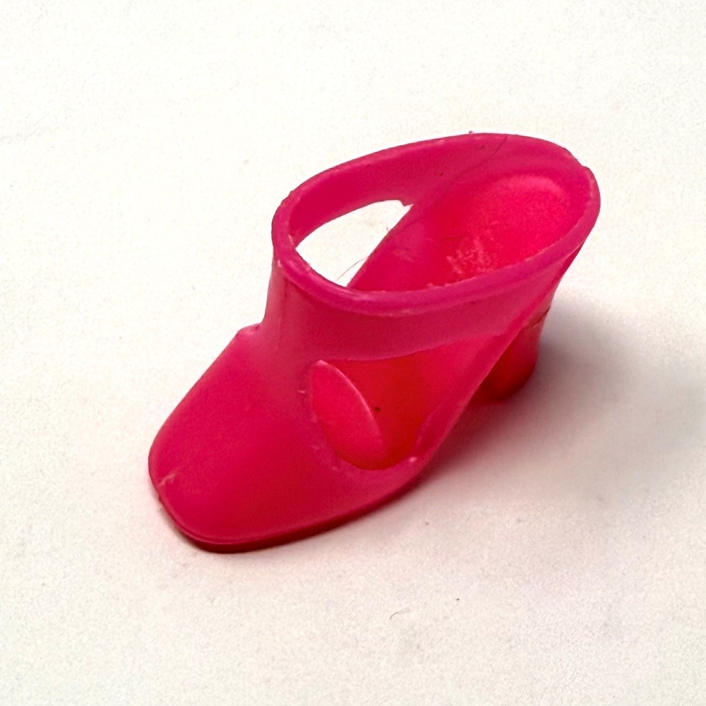 Vintage Hot Pink Barbie Shoe Replacement Accessory Chunky Heel Mule Single Piece